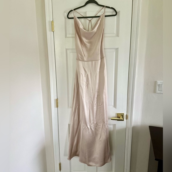 Amsale Alicia Dress in champagne - Picture 1 of 5